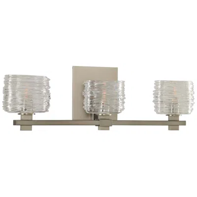 Kalco Clearwater 21" Wide Satin Nickel 3-light Bath Light