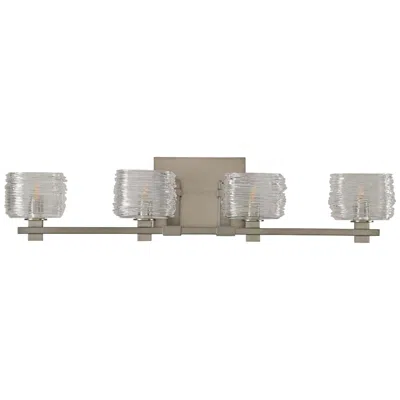 Kalco Clearwater 29" Wide Satin Nickel 4-light Bath Light
