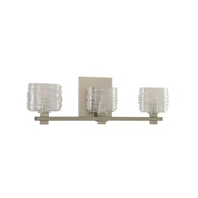 Kalco Clearwater 3-light Vanity Light In Satin Nickel