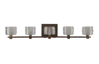 Kalco Clearwater 5-light Bath Bar In Vintage Bronze