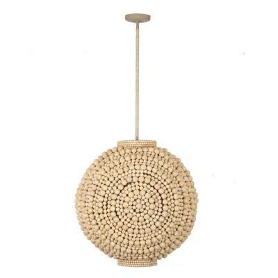 Kalco Coaxial 6 Lt Jute Pendant  In Gold