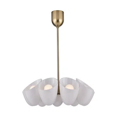 Kalco Cocoon 28-in 9 Light (40-watt) Winter Brass Chandelier