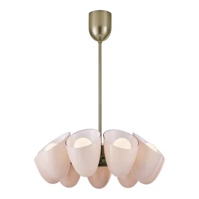 Kalco Cocoon 28-in 9 Light Socket Winter Brass Chandelier In Gold