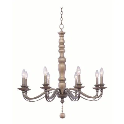 Kalco Colony 8 Lt Dune Silver Chandelier