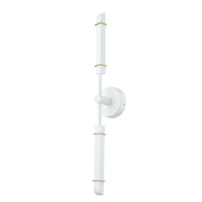 Kalco Concorde 2 Lt Satin Brass And Matte White Wall Sconce