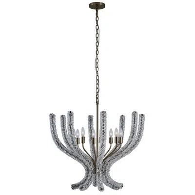 Kalco Coral 30 In Clear Chandelier In Sliver