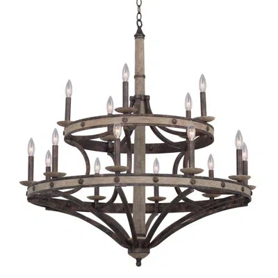 Kalco Coronado 15 Lt Florence Gold Tiered Chandelier