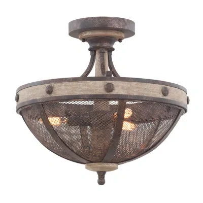 Kalco Coronado 3 Lt Florence Gold Semi-flush Mount