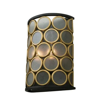 Kalco Corsa 2 Lt Matte Black W Gold Wall Sconce