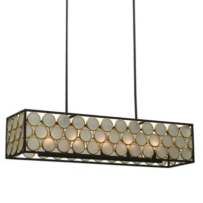 Kalco Corsa 5 Lt Matte Black W Gold Linear Pendant