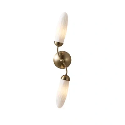 Kalco Crest 2 Lt Winter Brass Wall Sconce