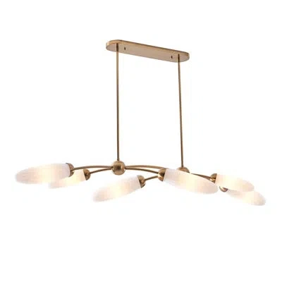 Kalco Crest 6 Lt Winter Brass Linear Pendant