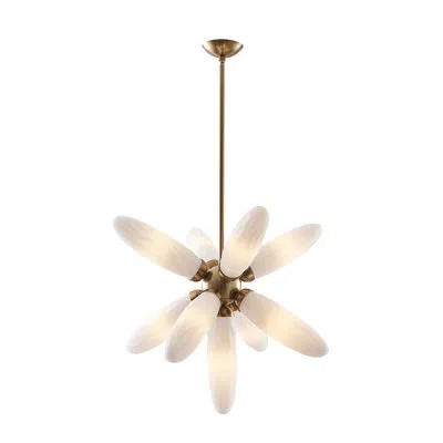 Kalco Crest 9 Lt Winter Brass Pendant