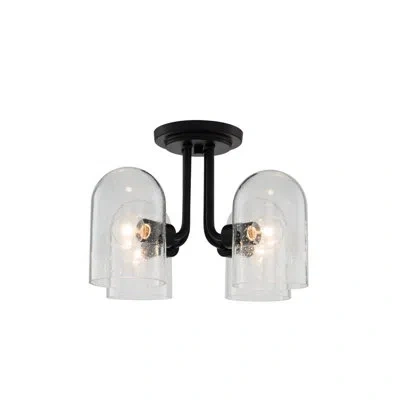 Kalco Cupola 4 Lt Matte Black Semi-flush Mount