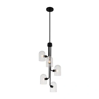 Kalco Cupola 5 Lt Matte Black Chandelier