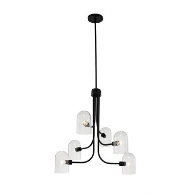 Kalco Cupola 6 Lt Matte Black Chandelier