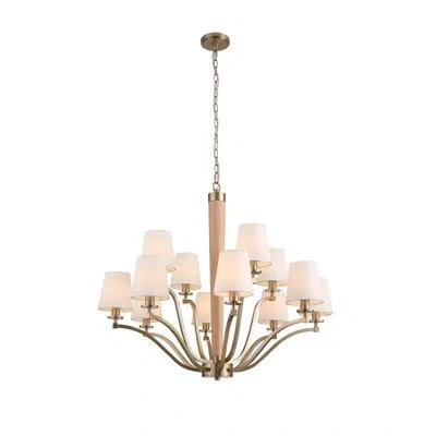 Kalco Curva 12 Lt Brushed Champagne Gold Tiered Chandelier  In Brushed Gold