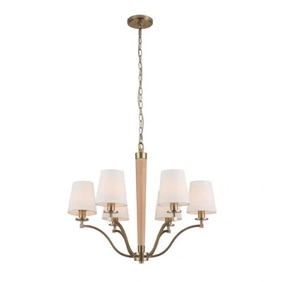 Kalco Curva 6 Lt Brushed Champagne Gold Chandelier  In Brushed Gold