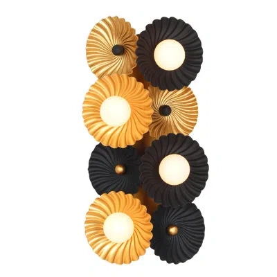 Kalco Damask 4 Lt Wall Sconce In Black,brass