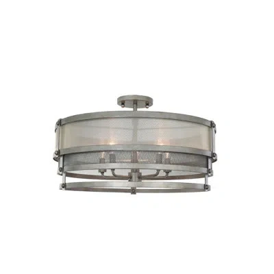 Kalco Delano 5 Lt Bronze Jewel Tone Semi-flush Mount