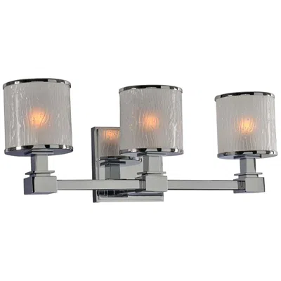 Kalco Destin 19" Wide Chrome And Frosted Glass 3-light Bath Light