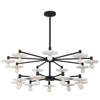 Kalco Discus 18 Lt Matte Black Chandelier