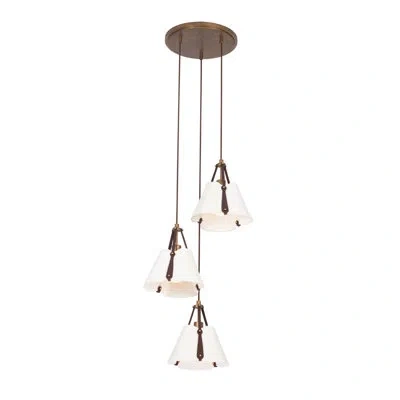 Kalco Embrace 3 Lt Pearlized Antique Brass Multi-pendant