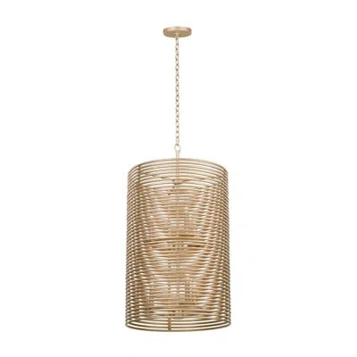 Kalco Emery 19-in 6 Light Socket Modern Gold Chandelier In Neutral