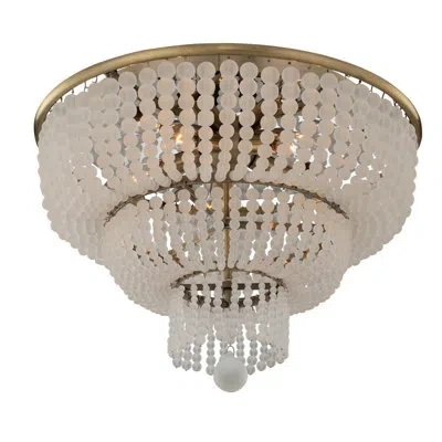 Kalco Esperanza 5 Lt Brushed Champagne Gold Flush Mount  In Brushed Gold