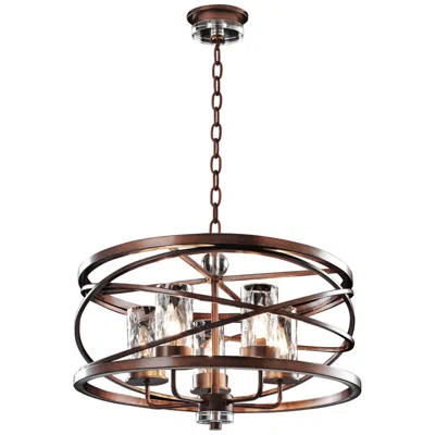 Kalco Eternity 24" Wide 5-light Etruscan Bronze Open Swirl Chandelier