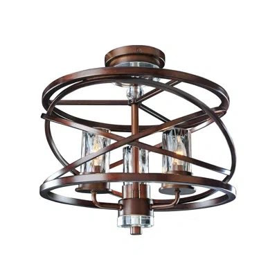 Kalco Eternity 3 Lt Etruscan Bronze Semi-flush Mount