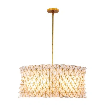 Kalco Flair 6 Lt Oxidized Gold Leaf Chandelier