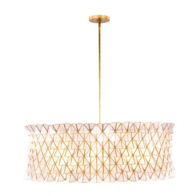 Kalco Flair 8 Lt Oxidized Gold Leaf Chandelier