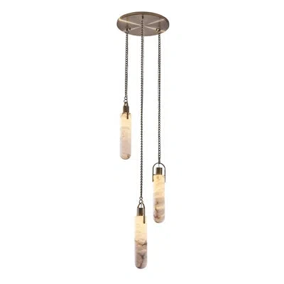 Kalco Flint 3 Lt Winter Brass Multi-pendant
