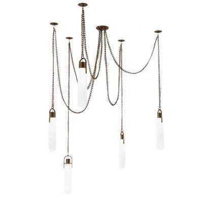 Kalco Flint 5 Lt Winter Brass Multi-pendant