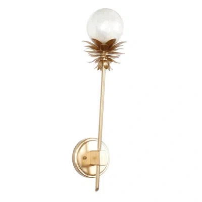 Kalco Florette 6.5-in 1 Light (25-watt) Modern Gold Wall Sconce
