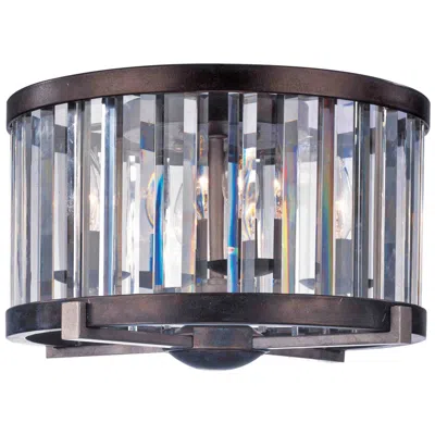 Kalco Foster 9 1/2" High Grecian Bronze Crystal Ceiling Light