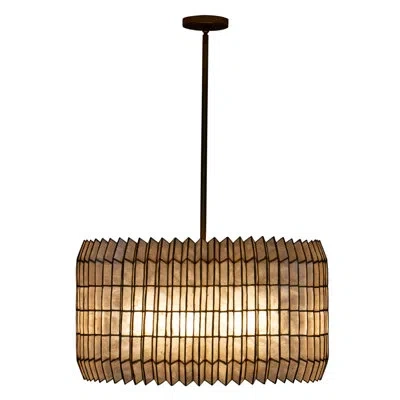 Kalco Fractal 28-in 8 Light (40-watt) Oxidized Gold Leaf Chandelier