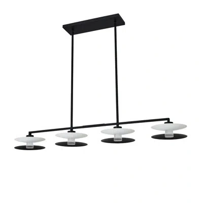 Kalco Fresno 4 Lt White And Matte Black Linear Pendant