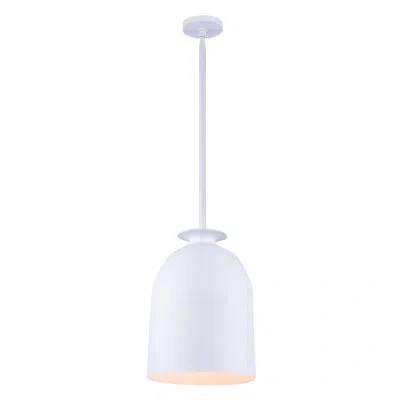 Kalco Gabardine 1 Lt Matt White Pendant  In Matte White
