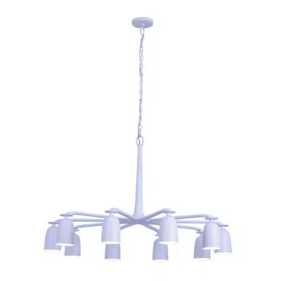Kalco Gabardine 10 Lt Matt White Chandelier
