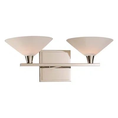 Kalco Galvaston 2-light Vanity Light In Polished Nickel