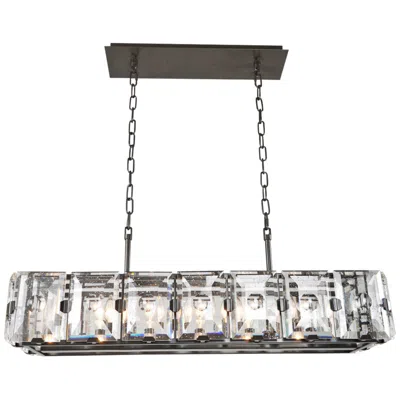 Kalco Giada 37" Wide Bronze Crystal Kitchen Island Light Pendant