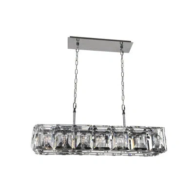 Kalco Giada 7 - Light Kitchen Island Linear Pendant In Stainless Steel