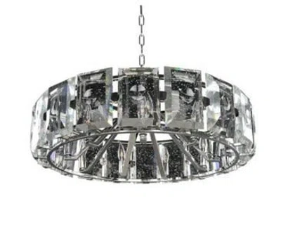 Kalco Giada 9-light Unique / Statement Wagon Wheel Chandelier In Silver