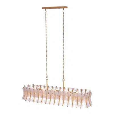 Kalco Gossamer 12 Lt Oxidized Gold Leaf Linear Pendant