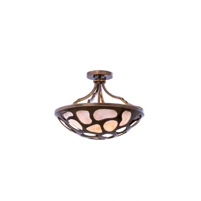 Kalco Gramercy 3 Lt Copper Patina Semi-flush Mount