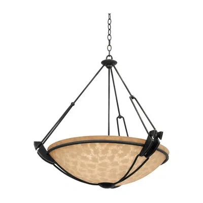 Kalco Grande 35-in 6 Light Socket Tortoise Shell Chandelier In Neutral