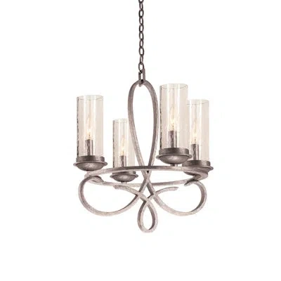 Kalco Grayson 4 Lt Pearl Silver Chandelier