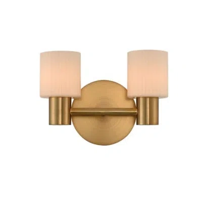 Kalco Harlowe 2 Lt Winter Brass Bath Wall Sconce
